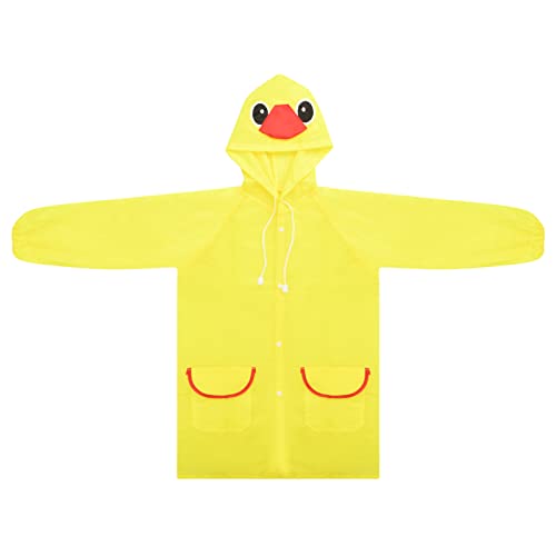 Vesaneae Kinder Regenmäntel mit Kapuze, Süße Regenponcho, Tragbar Wiederverwendbar Regencape, Regenjacke Regenschutz Wasserdicht, Regenkleidung für Jungen Mädchen Outdoor Wandern Camping (Gelb) von Vesaneae