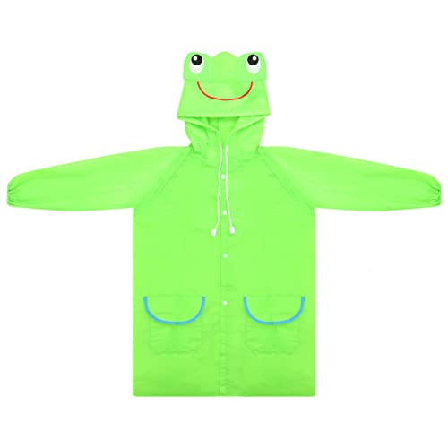 Vesaneae Kinder Regenmäntel mit Kapuze, Süße Regenponcho, Tragbar Wiederverwendbar Regencape, Regenjacke Regenschutz Wasserdicht, Regenkleidung für Jungen Mädchen Outdoor Wandern Camping (Grün) von Vesaneae