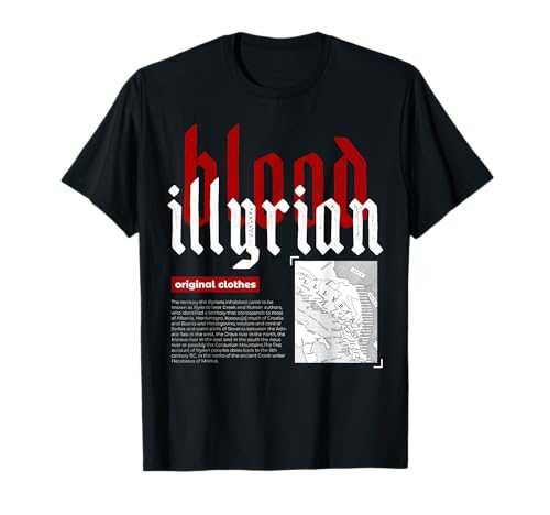 Veshu Shqip Illyrian Blood T-Shirt, Herren, Unisex-Erwachsene, Schwarz, S, Kurzarm, Klassisch, T-Shirt, Novelty-T-Shirts Veshu Shqip Illyrian Blood T-Shirt, Herren, Unisex-Erwachsene, Schwarz, S, Kurzarm, Klassisch, T-Shirt, Novelty-T-Shirts von Veshu Shqip