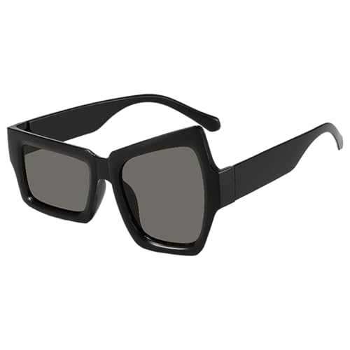 Vesidoloy Lustige Herren-Sonnenbrille, tragbare Straßenfotografie-Schattierungen, UV-Schutz, Augenbrauenerhöhung, Sonnenbrille für Radfahren, Camping, Schwarz , Refer to description von Vesidoloy