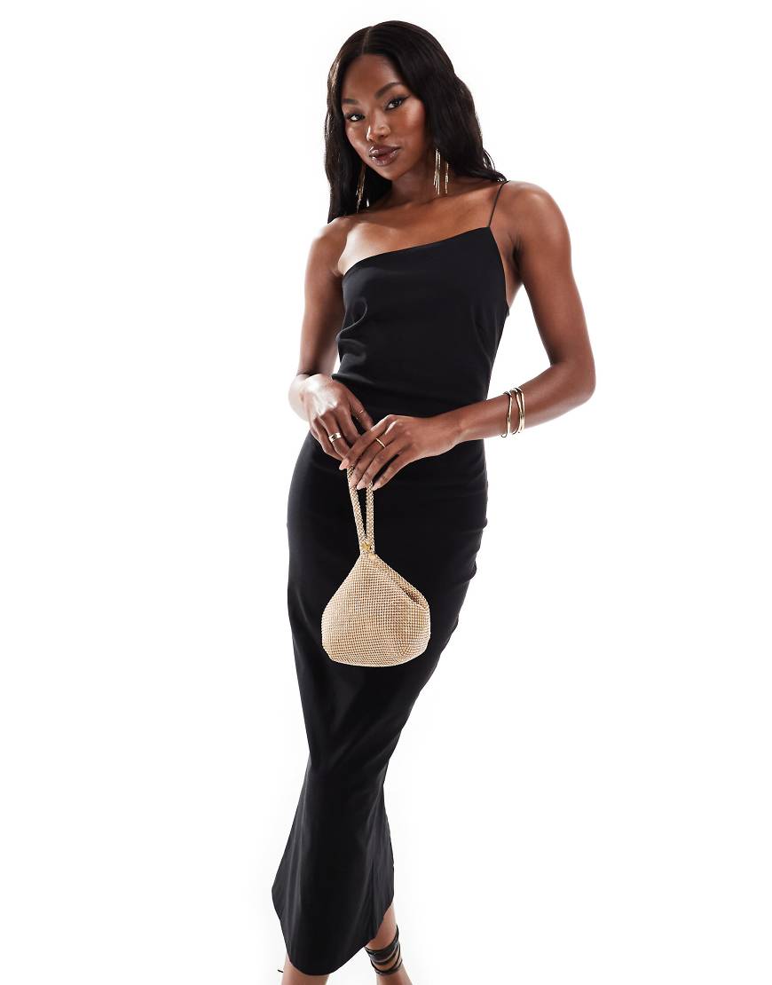 Vesper - Figurbetontes Midaxi-Kleid aus Bengaline in Schwarz mit One-Shoulder-Träger Vesper - Figurbetontes Midaxi-Kleid aus Bengaline in Schwarz mit One-Shoulder-Träger von Vesper