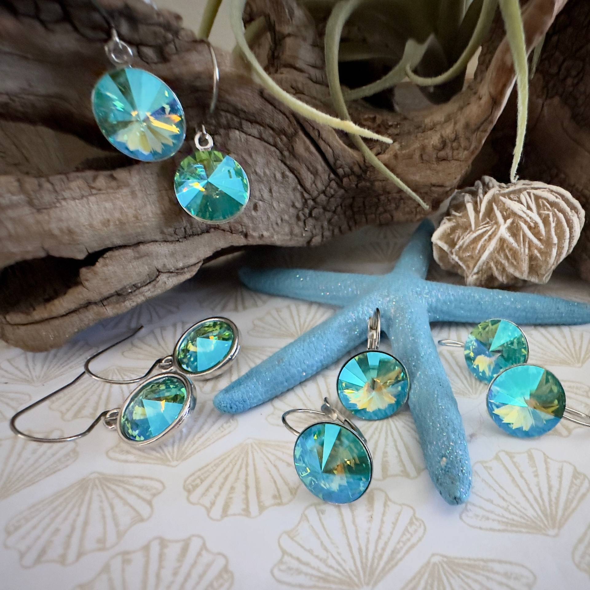 Swarovski Turquoise Glacier/Swarovski Blau Kristall Ohrring/Braut Hochzeit Schmuck/statement Ohrringe/Brautjungfer Geschenk/Geschenk Für Sie Swarovski Turquoise Glacier/Swarovski Blau Kristall Ohrring/Braut Hochzeit Schmuck/statement Ohrringe/Brautjungfer Geschenk/Geschenk Für Sie von VespertineJewellery