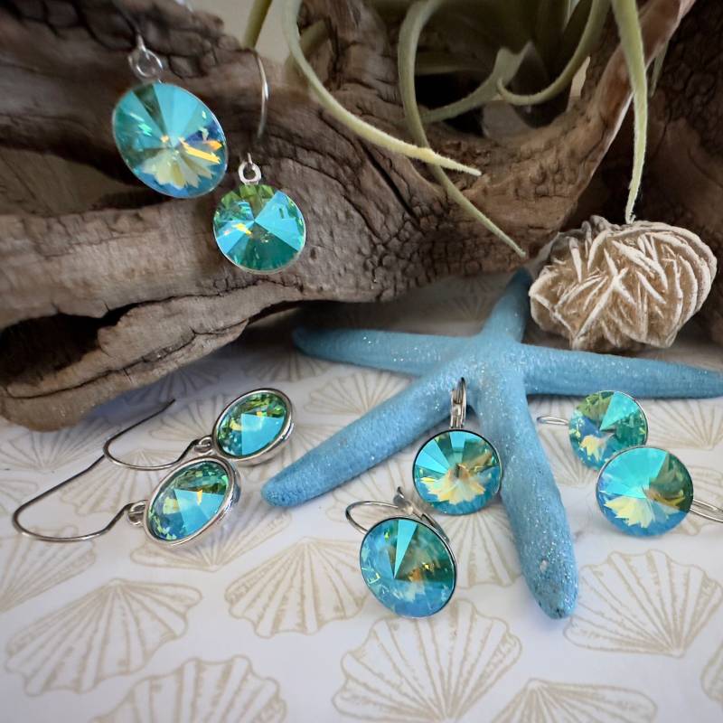 Swarovski Turquoise Glacier/Swarovski Blau Kristall Ohrring/Braut Hochzeit Schmuck/statement Ohrringe/Brautjungfer Geschenk/Geschenk Für Sie Swarovski Turquoise Glacier/Swarovski Blau Kristall Ohrring/Braut Hochzeit Schmuck/statement Ohrringe/Brautjungfer Geschenk/Geschenk Für Sie von VespertineJewellery