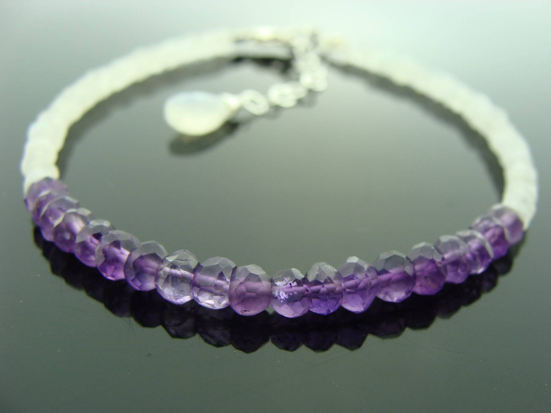 Amethyst & Regenbogen Mondstein Armband 925 Sterling Silber Natürlicher Edelstein Schmuck Heilendes Geschenk Für Sie Handgemacht von VestaJewelry