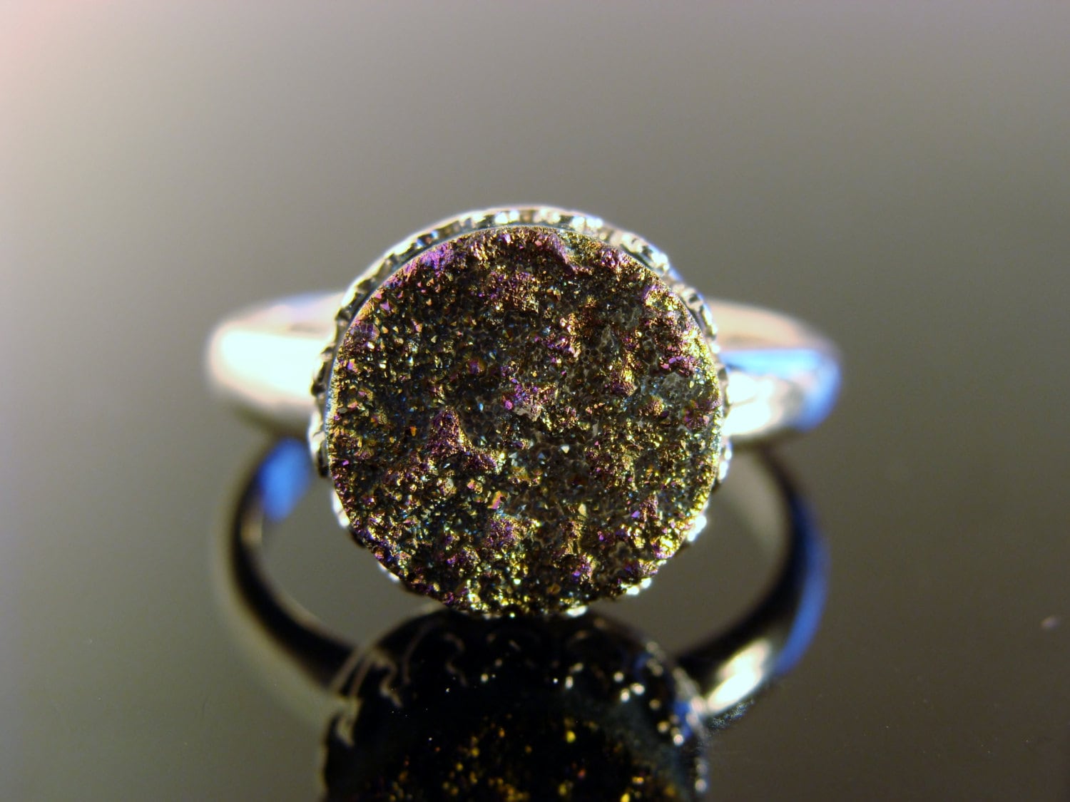 Druzy Kristall Quarz Ring Größe 7 925 Sterling Silber Edelstein Funkelnder Natürlicher Schmuck Geschenk Für Sie von VestaJewelry