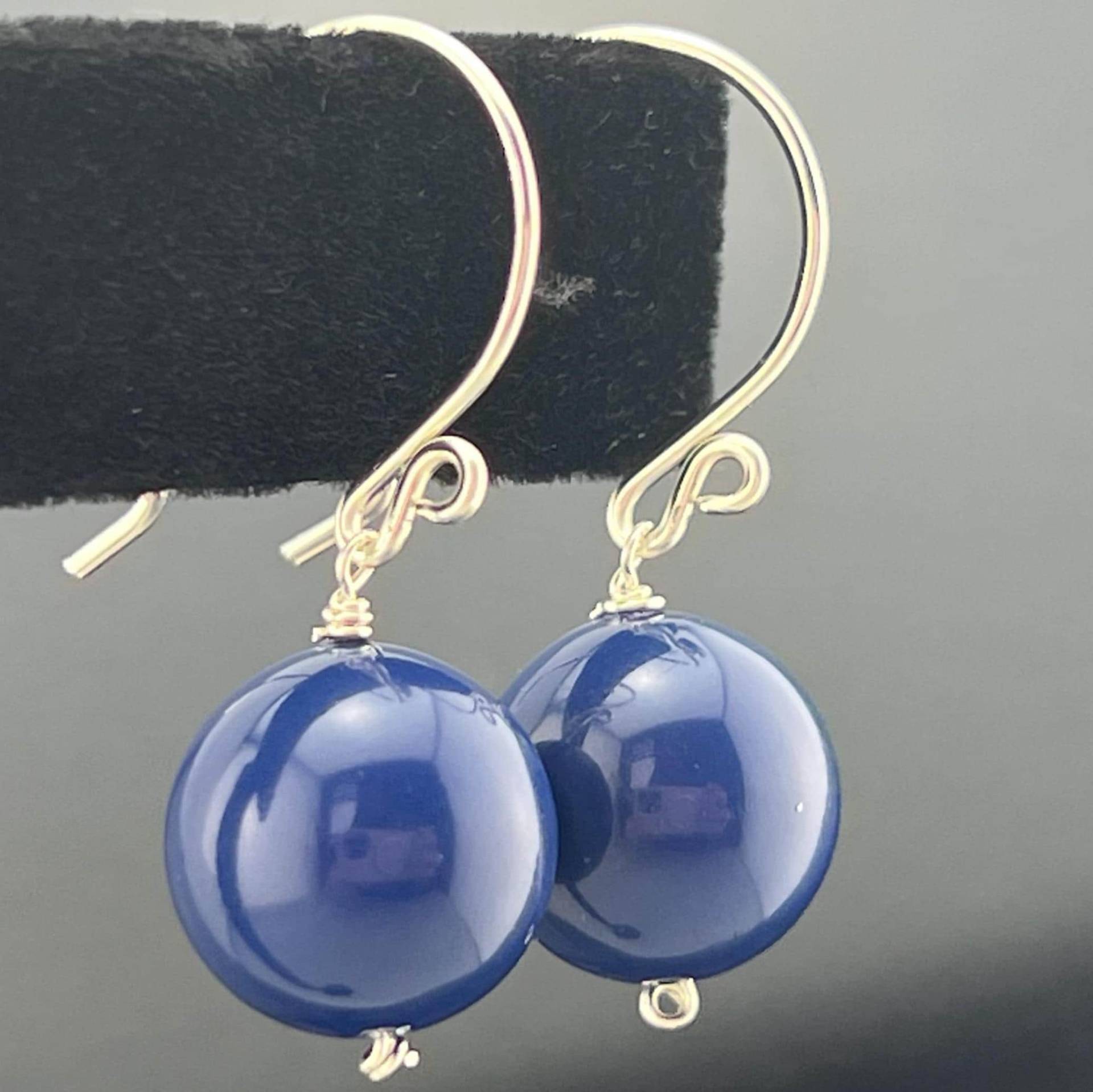 Lapis Swarovski Kristall Ohrringe 925 Sterling Silber Oder 14K Gold Filled von VestaJewelry