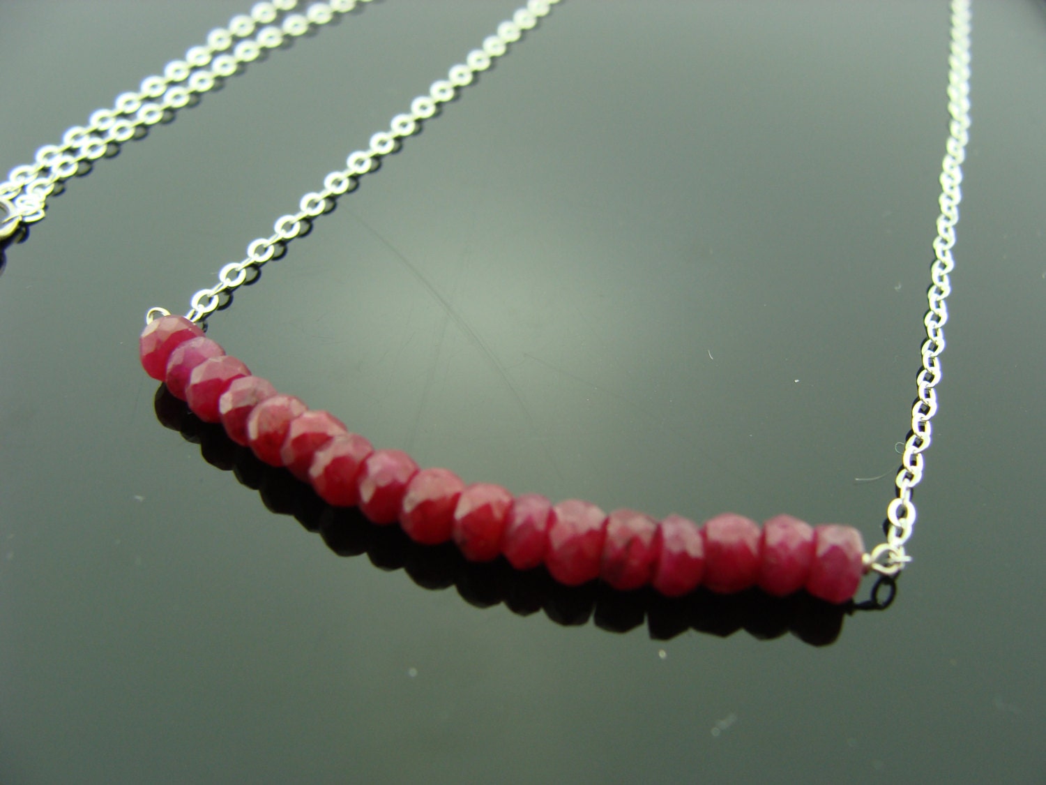 Echte Rubin Bar Halskette 925 Sterling Silber Oder 14K Gold Gefüllt Juli Birthstone Schmuck Geschenk Für Sie von VestaJewelry