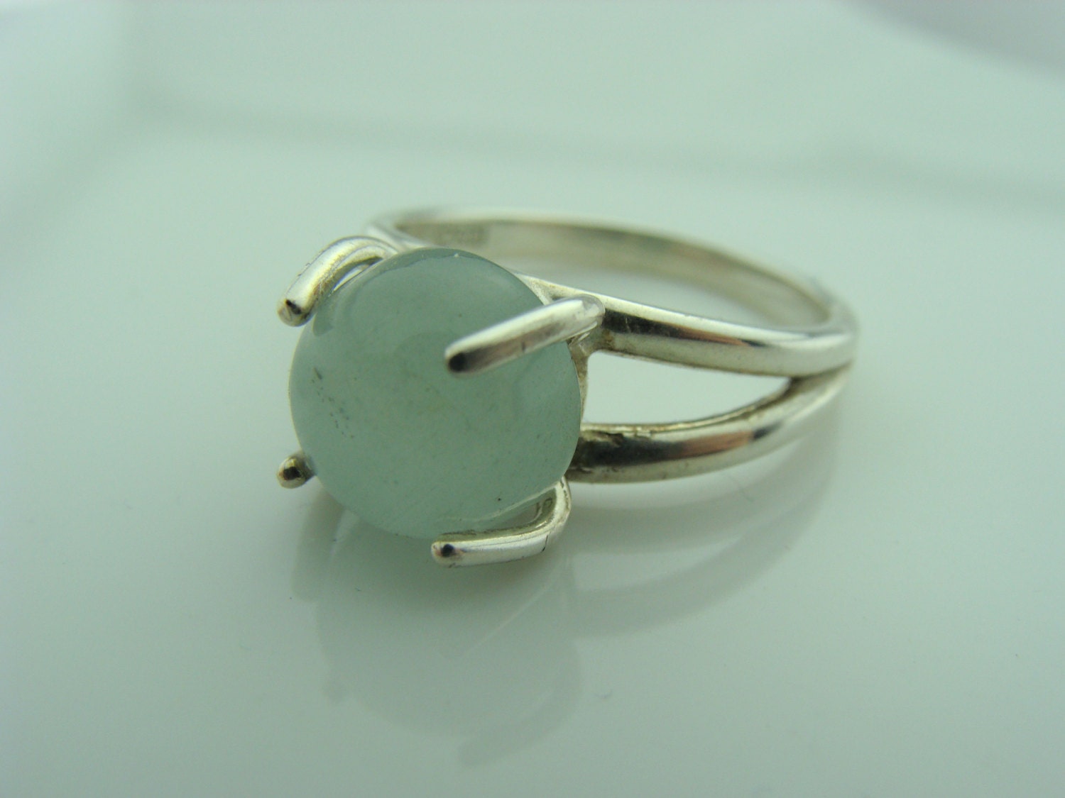 Echter Aquamarin Lünette Set Sterling Silber Ring Größe 7 Eleganter Edelstein Schmuck Perfektes Geschenk Für Sie Handgemachter von VestaJewelry