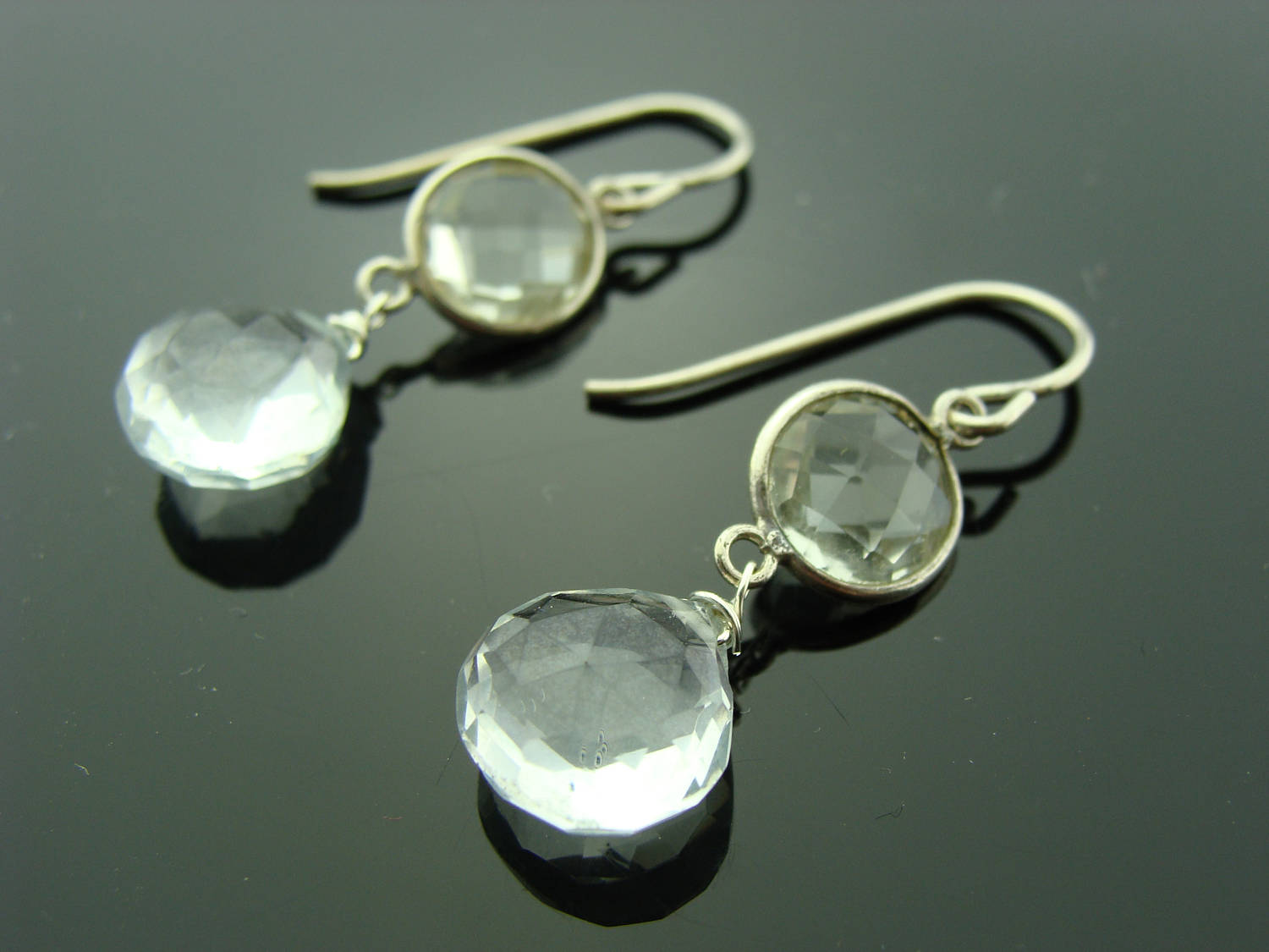 Grün Amethyst & Grünquarz Ohrringe 925 Sterling Silber Baumeln Natürliche Edelstein Schmuck Geschenk Für Sie von VestaJewelry