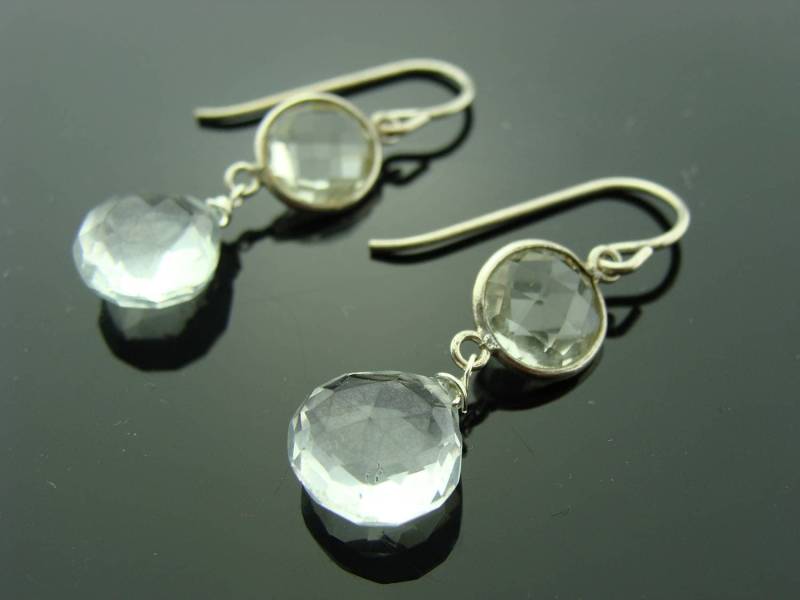 Grün Amethyst & Grünquarz Ohrringe 925 Sterling Silber Baumeln Natürliche Edelstein Schmuck Geschenk Für Sie von VestaJewelry