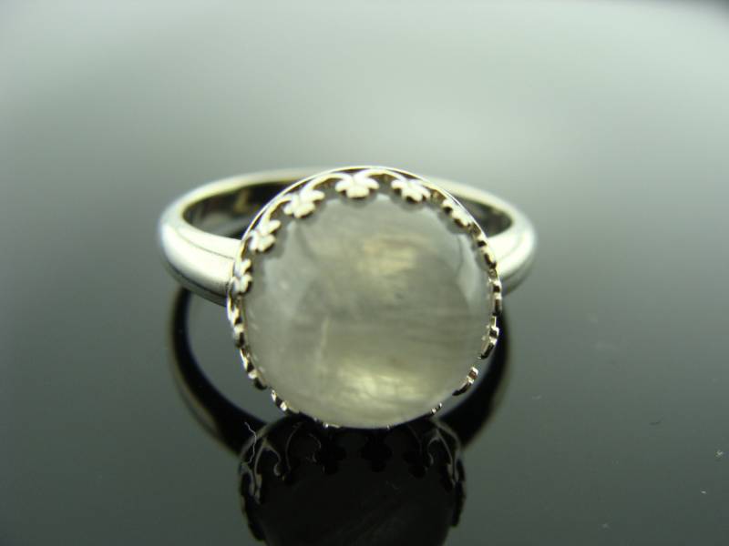 Regenbogen Mondstein Lünette Set Ring 925 Sterlingsilber Größe 7 Oder 8 Juni Birthstone Geschenk Boho Edelstein Für Sie von VestaJewelry