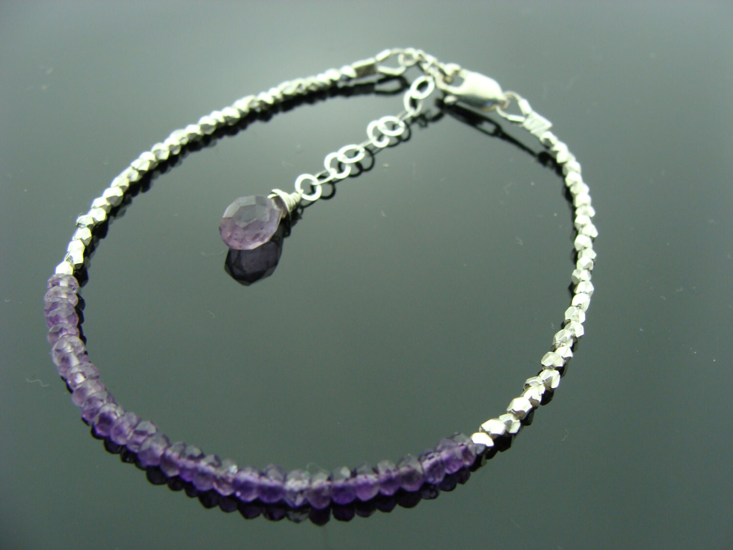 Schattiert Amethyst Armband 925 Sterling Silber Februar Birthstone Geschenk Ombre Lila Edelstein Schmuck Für Sie von VestaJewelry