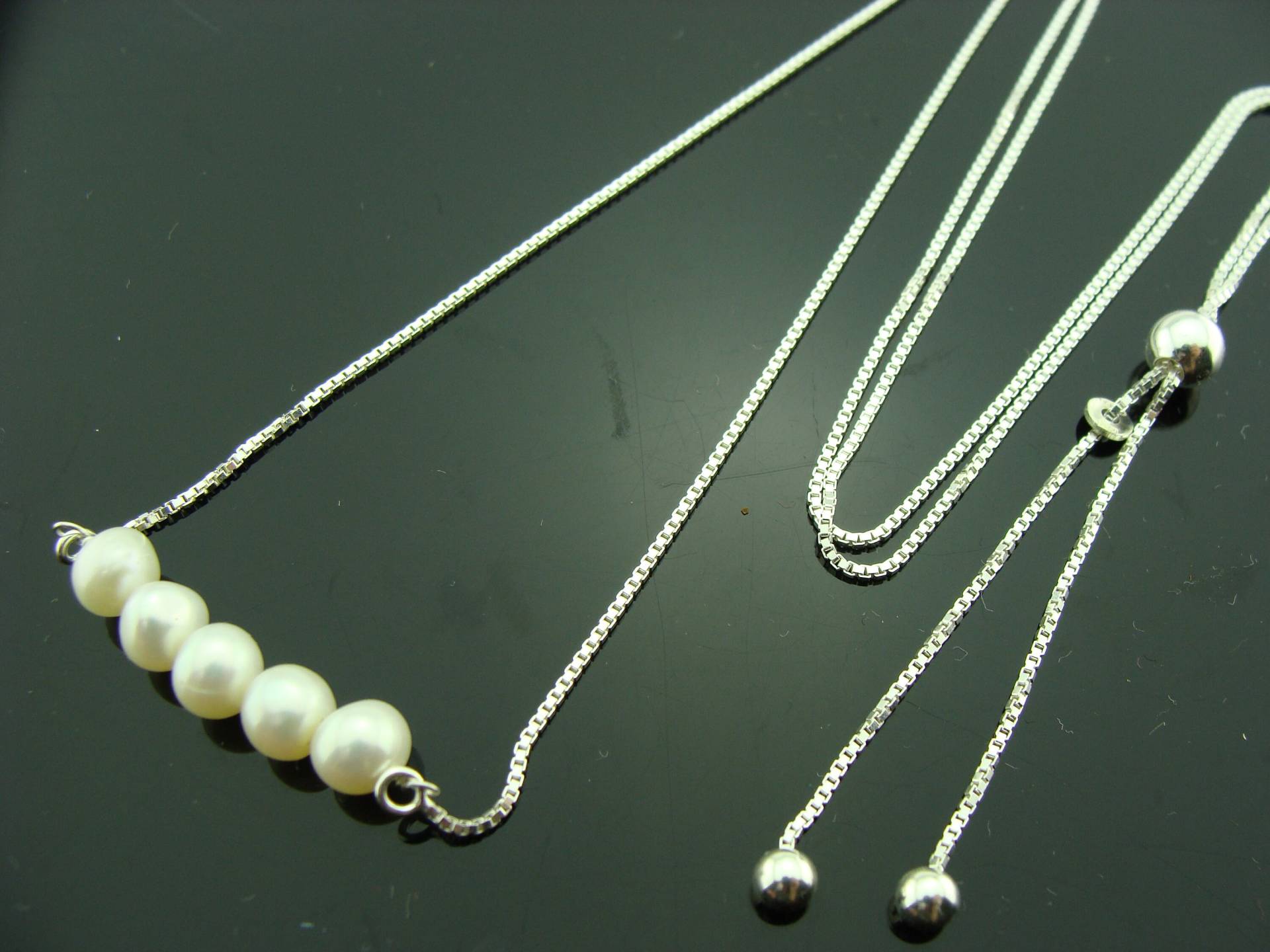 Süßwasserperlenkette 925 Sterlingsilber Lange Verstellbare Quaste Juni Birthstone Schmuck Handgemachtes Geschenk Für Sie von VestaJewelry