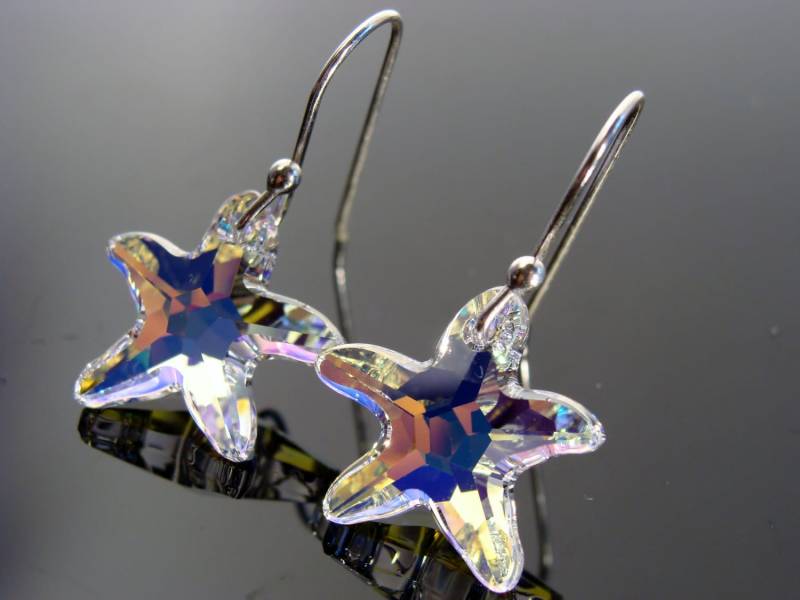 Swarovski Seestern Ohrringe Ab Kristall 925 Sterling Silber Ozean Inspiriert Schmuck Strand von VestaJewelry