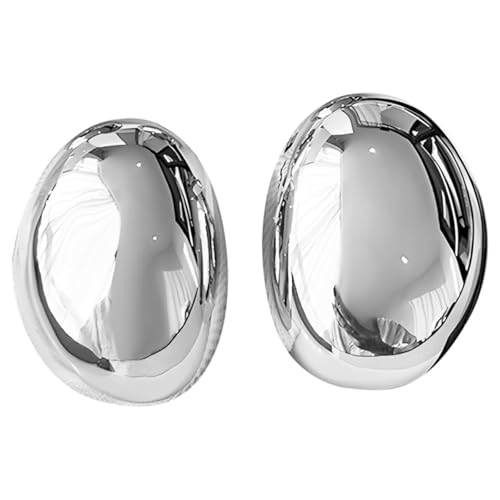 Übertriebene ovale Silber-Ohrringe, 24 Karat platiniertes Messing, Ohrstecker für Damen, S925 Silberstift, Schmuck-Geschenk-Set von Vestamore