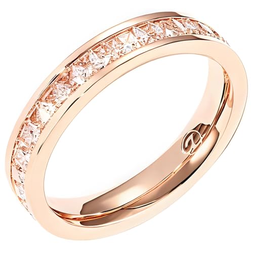 Vestamore Zengliu Damen Sternenstaub Ring Minimalistischer Roségold Titan Stahl Größen 5-8 von Vestamore