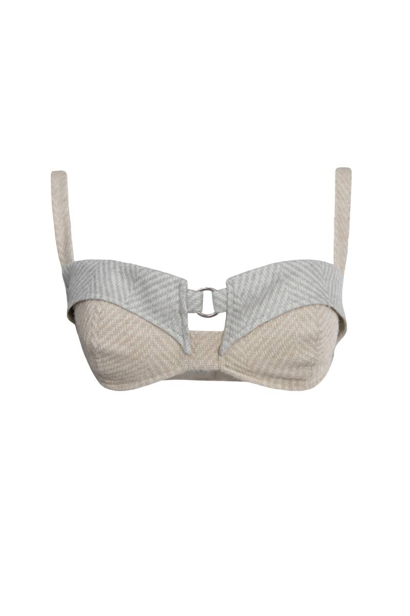 Vestiaire d'un Oiseau Libre | ALPACA RING TOP | Women's Smoke Grey Bralette von Vestiaire d'un Oiseau Libre