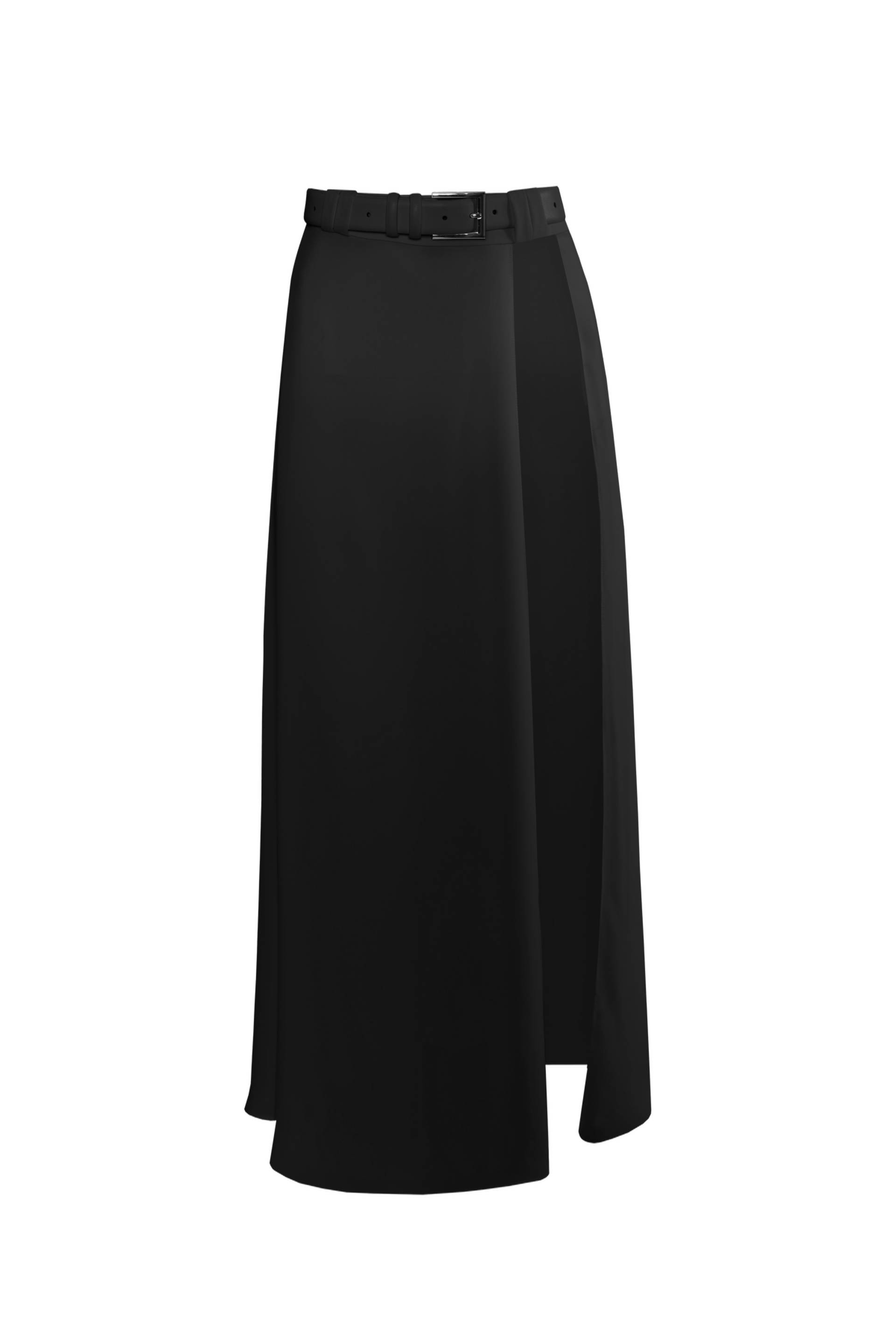 BLACK SLIT MIDI SKIRT - Black - XXS - Vestiaire d'un Oiseau Libre - Midi skirts von Vestiaire d'un Oiseau Libre