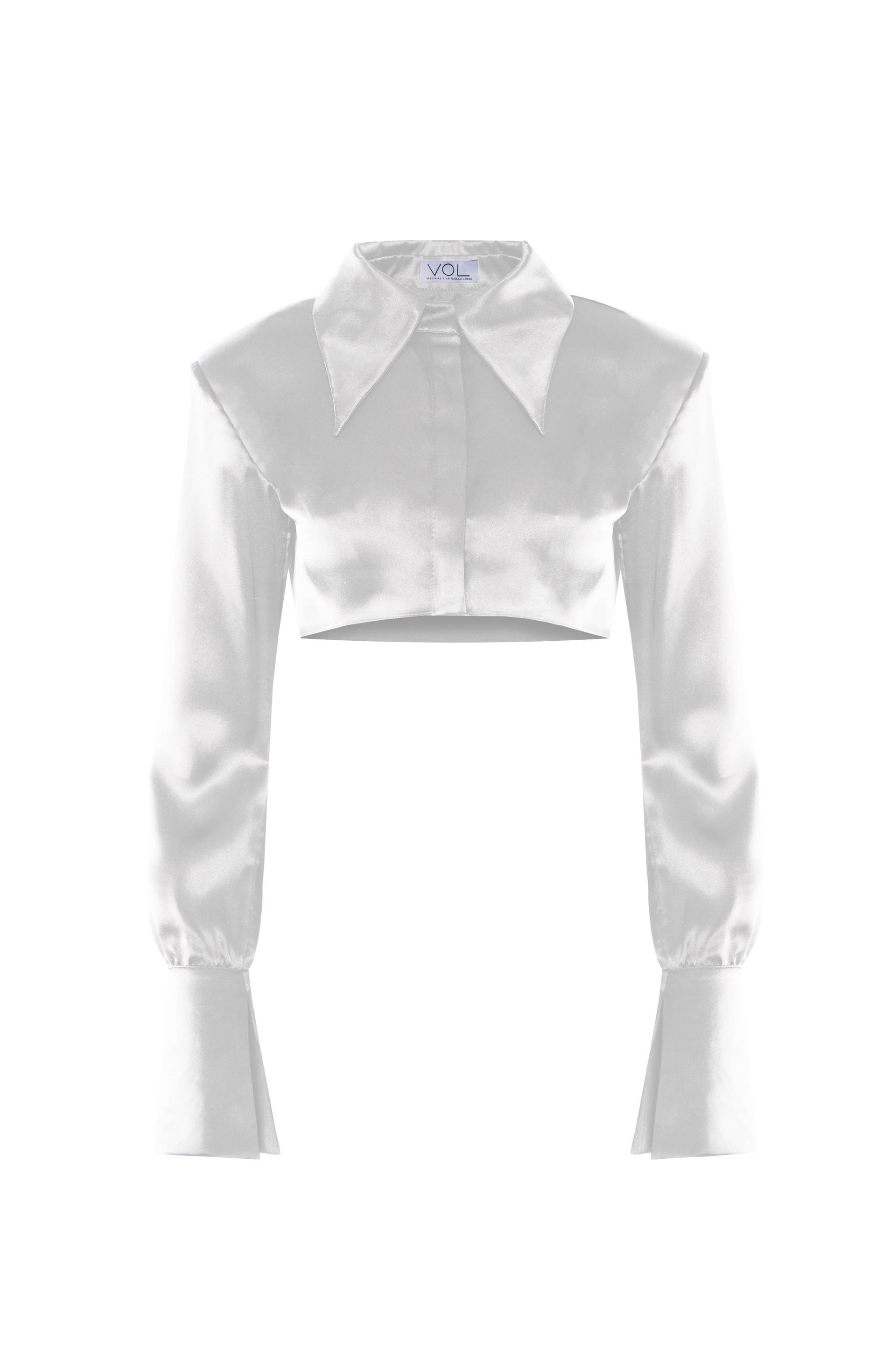 Cropped Silk Shirt von Vestiaire d'un Oiseau Libre