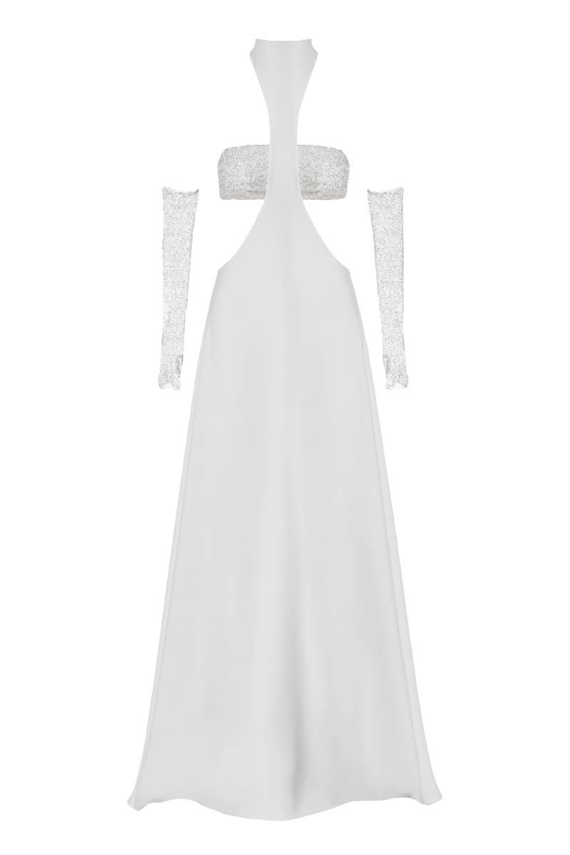 Vestiaire d'un Oiseau Libre | EVANGELINE DRESS | Women's Sterling silver Maxi dresses von Vestiaire d'un Oiseau Libre