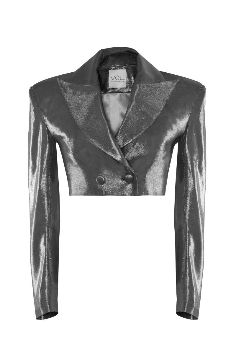 Vestiaire d'un Oiseau Libre | METALLIC Cropped Jacket | Women's Silver Cropped jackets von Vestiaire d'un Oiseau Libre