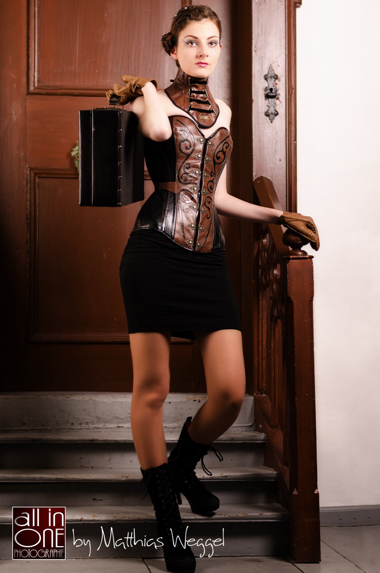 steampunk Gothic Postapocalyptic Korsett Aus Kunstleder Unikat steampunk Gothic Postapocalyptic Korsett Aus Kunstleder Unikat von Vestimentum