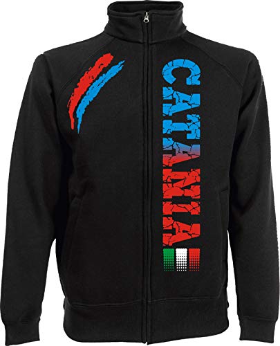 Generische Jacke Catania Sweatshirt Ultras Fans Italienische Städte, Schwarz , Small von Vestipassioni