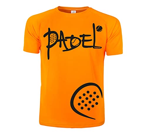 Vestipassioni Padel-T-Shirt, personalisierbar, mit Namen, ideal für Training oder Wettkampf, technisches T-Shirt für Padel, Sporttrikot, Neon Orange, XXL von Vestipassioni