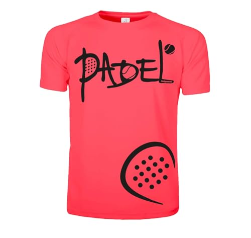 Vestipassioni Personalisierbares Padel-T-Shirt mit Namen, ideal für Training oder Wettkampf, technisches T-Shirt für Padel Sporttrikot, fuchsia, S von Vestipassioni