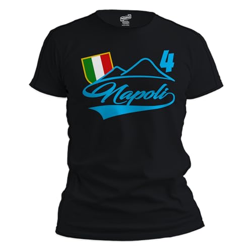 Vestipassioni T-Shirt Neapel – T-Shirt für Fans – 100% Baumwolle – strapazierfähiger Druck – für Unterstützer und Ultras – Made in Italy, Schwarz, M Vestipassioni T-Shirt Neapel – T-Shirt für Fans – 100% Baumwolle – strapazierfähiger Druck – für Unterstützer und Ultras – Made in Italy, Schwarz, M von Vestipassioni