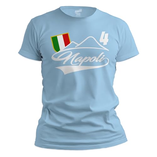 Vestipassioni T-Shirt Neapel – T-Shirt für Fans – 100% Baumwolle – strapazierfähiger Druck für Unterstützer und Ultras – Made in Italy, himmelblau, M Vestipassioni T-Shirt Neapel – T-Shirt für Fans – 100% Baumwolle – strapazierfähiger Druck für Unterstützer und Ultras – Made in Italy, himmelblau, M von Vestipassioni