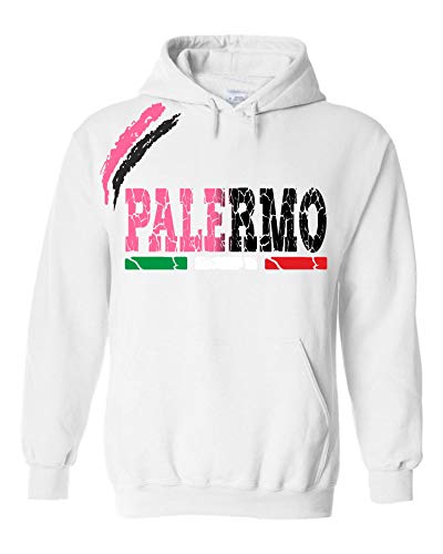 vestipassioni Sweatshirt Palermo Kapuze Sport Tifosi Ultras Fußball Supporter Made in Italy, Weiß M von Vestipassioni