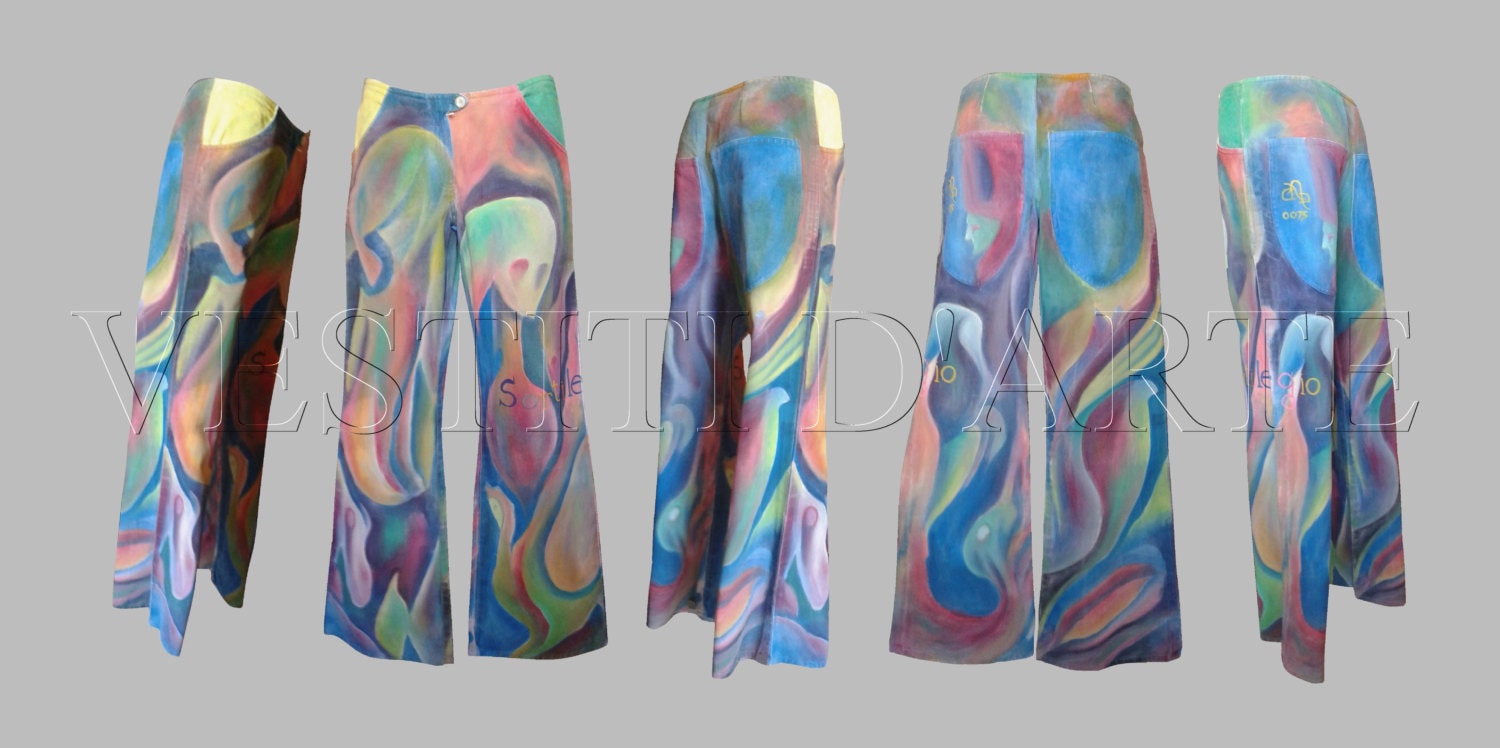 Bemalter Palazzo Hose Handgemacht Haremshose Gypgy Für Ihn Einzigartige Geschenke Männer Frauen Boho Kleidung Personalisiert Plus Größe Ihre Ideen von Vestitidarte