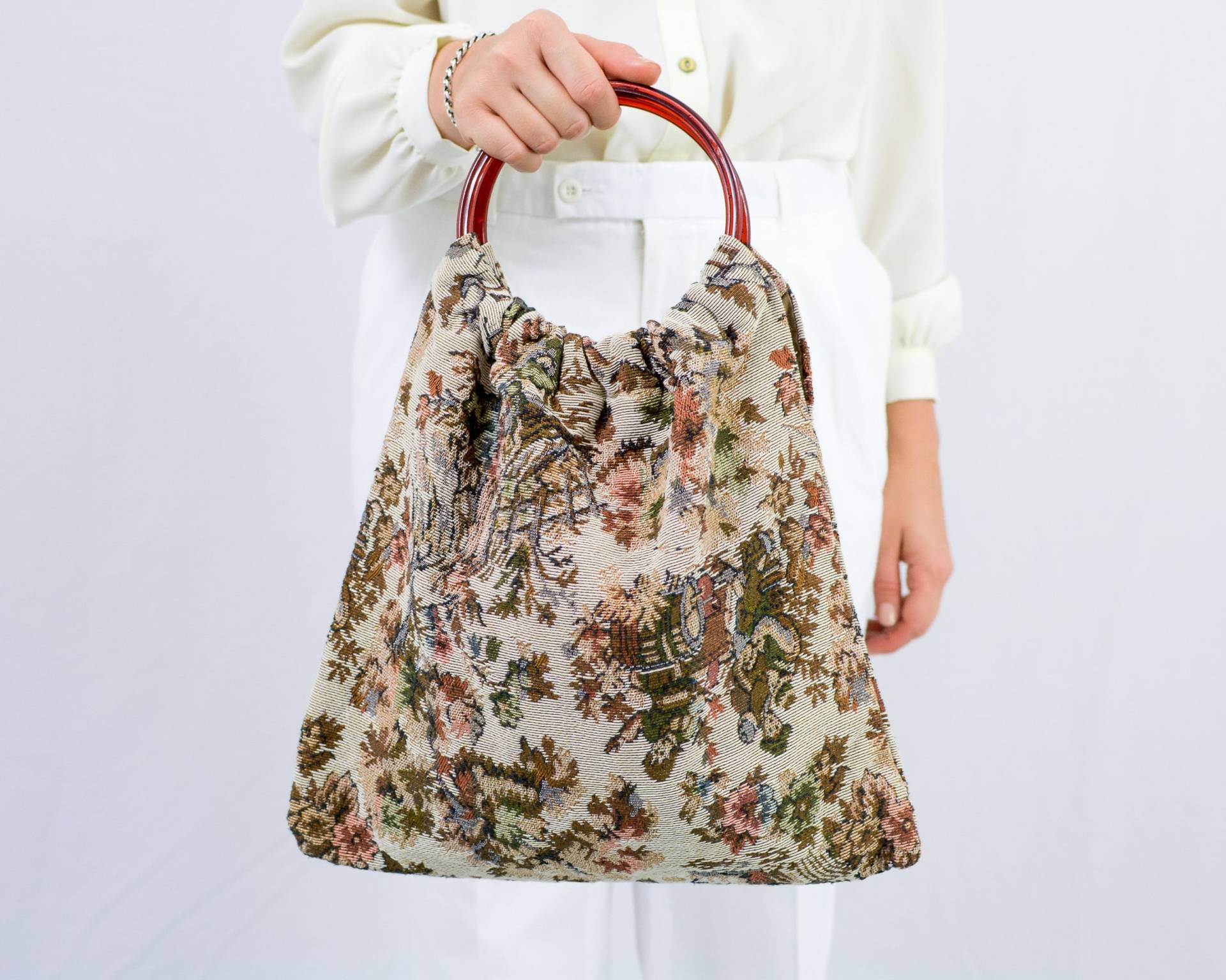 Retro Shoper Tasche Vintage Shopping Handtasche von VestiumConcept