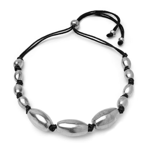 Vestopazzo Halskette Draht mit unregelmäßigen Stäben. Handgefertigt aus 100% recyceltem Aluminium. Nickel getestet. Handwerkskunst. AL02221, big, Aluminium, Kein Edelstein von Vestopazzo