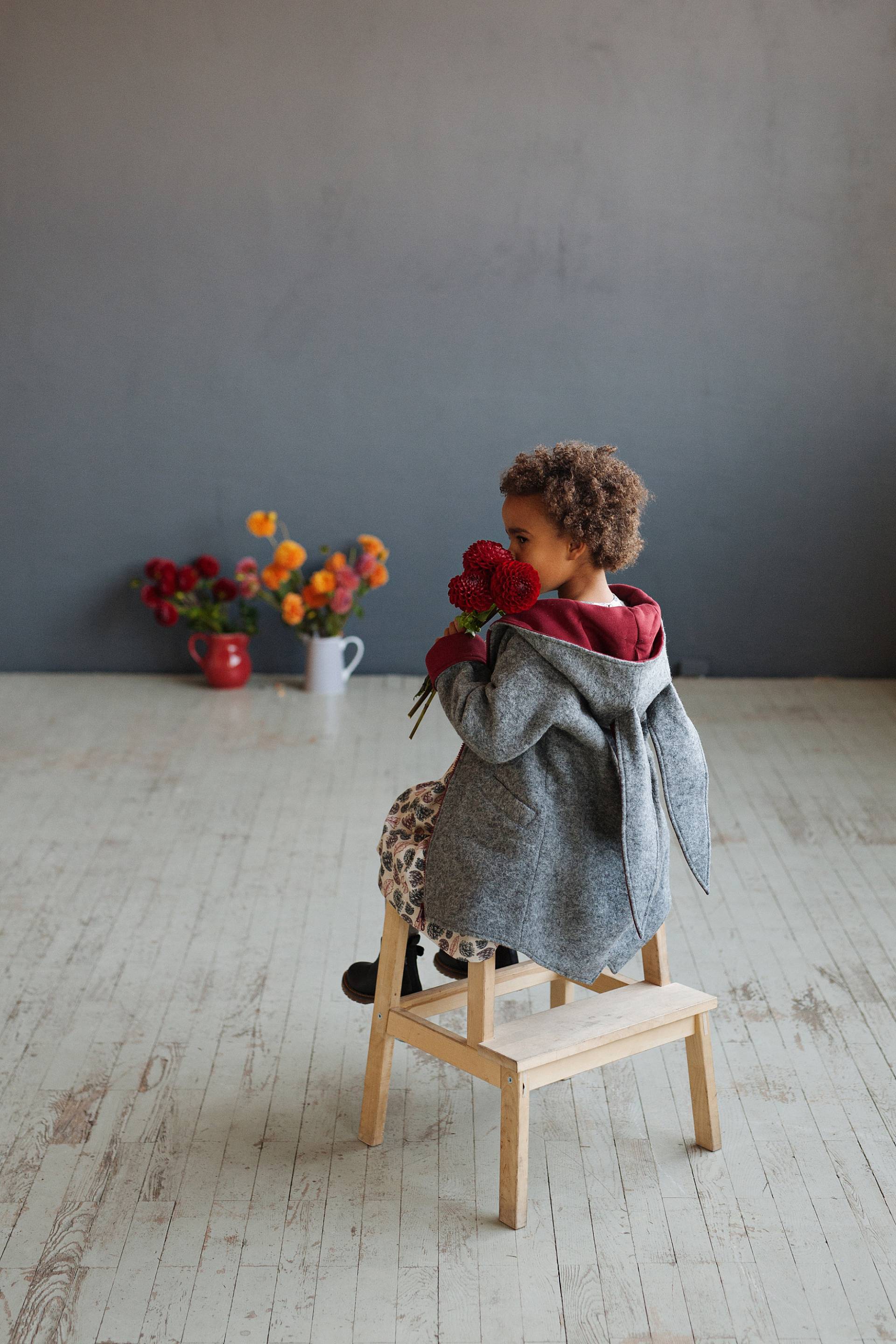 Hasen Mantel Mit Kapuze, Mädchenjacke, Wollmantel, Hoodie Ohren, Winter Wolljacke von Vestos