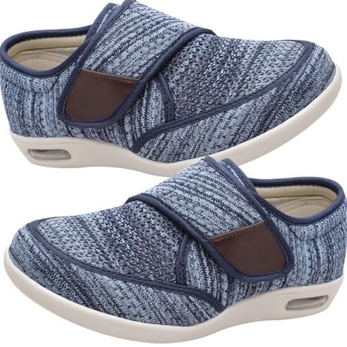 Orthopädische Schuhe Herren Sneaker Outdoor Herren extra weit Sandalen mit Mesh Ohne Schnuersenkel Slip On Design Walking Schuhe Hallux valgus Schuhe(Color:Light Blue,Size:38 EU) von Vesxes