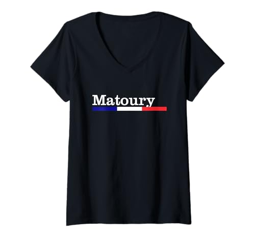 Damen Cadeau Ville Matoury Souvenir Matoury Shirt T-Shirt mit V-Ausschnitt von Vêtements pour patriotes Matoury