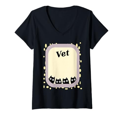 Damen Hauskatzen Veterinärmedizin Katzen Tierarzt T-Shirt mit V-Ausschnitt Damen Hauskatzen Veterinärmedizin Katzen Tierarzt T-Shirt mit V-Ausschnitt von Veterinary Technicians VET Veterinary Medicine