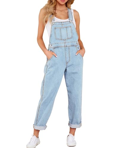 Vetinee Blauer Overall Overall Herbst Damen Latzhose Sommer Damen Jumpsuit Blaue Latzhose Azurblaues Leuchten Größe Medium Passt EU Größe 38 bis EU Größe 40 von Vetinee
