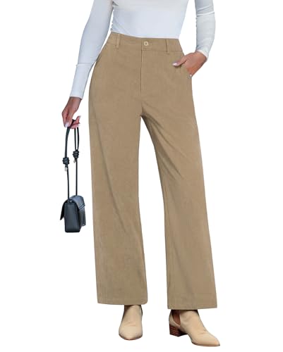 Vetinee Damen Hose Herbst Hose mit Weitem Bein Damen Khaki Größe XL passt für EU 46-48 Vetinee Damen Hose Herbst Hose mit Weitem Bein Damen Khaki Größe XL passt für EU 46-48 von Vetinee