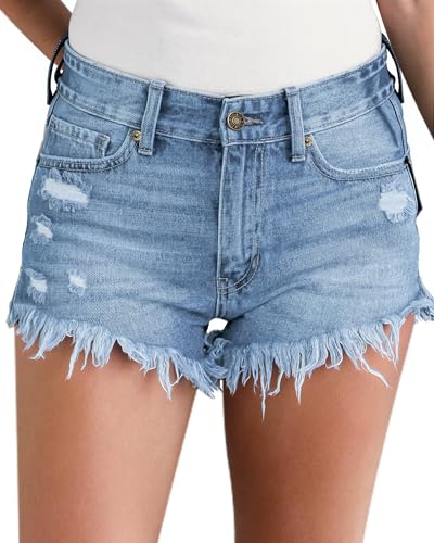 Vetinee Damen Jeans Shorts Jeansshorts Damen Sommer Blaue Gezeiten Größe Medium Passt EU Größe 38 bis EU Größe 40 Vetinee Damen Jeans Shorts Jeansshorts Damen Sommer Blaue Gezeiten Größe Medium Passt EU Größe 38 bis EU Größe 40 von Vetinee