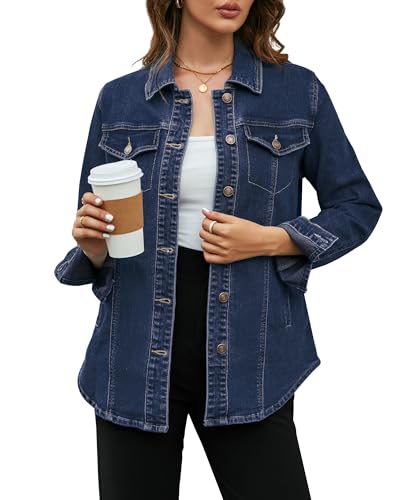 Vetinee Herbst Jacke Damen Jacke+Damen+Herbst Jeans Jacke Frau Jeans Jacke Jeans Jacket Damen Herbst Jacke Frauen Dunkelblau Größe Large Passt EU Größe 42 bis EU Größe 44 Vetinee Herbst Jacke Damen Jacke+Damen+Herbst Jeans Jacke Frau Jeans Jacke Jeans Jacket Damen Herbst Jacke Frauen Dunkelblau Größe Large Passt EU Größe 42 bis EU Größe 44 von Vetinee