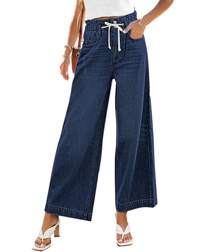 Vetinee Damen Jeans High Waist Jeans Damen High Waist Straight Leg Lapis Loft Größe Medium Passt EU Größe 38 bis EU Größe 40 von Vetinee