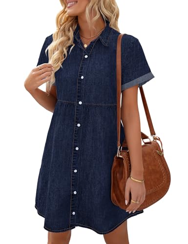 Vetinee Jeanskleid Große Größen Damen Sommerkleid Große Größen Damen Tshirt Kleid Damen Sommer Kleider Für Frauen Kleid Kurzarm Größe XX-Large Passt EU Größe 50 bis EU Größe 52 Dämmerungsblau Vetinee Jeanskleid Große Größen Damen Sommerkleid Große Größen Damen Tshirt Kleid Damen Sommer Kleider Für Frauen Kleid Kurzarm Größe XX-Large Passt EU Größe 50 bis EU Größe 52 Dämmerungsblau von Vetinee