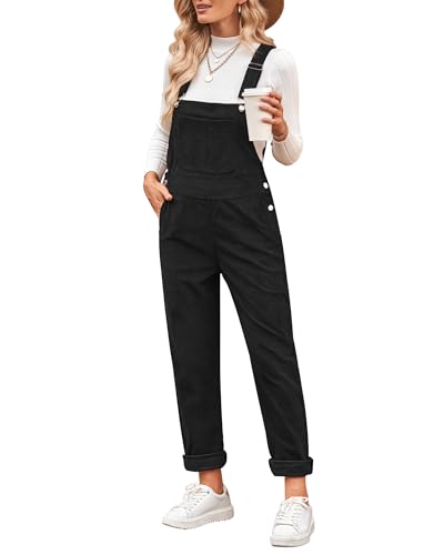 Vetinee Jumpsuit Schwarz Damen Damen Jumpsuit Overall Schwarz Größe Large Passt EU Größe 42 bis EU Größe 44 von Vetinee