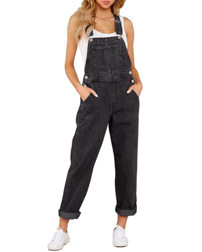 Vetinee Jumpsuit Schwarz Overall Schwarz Damen Jumpsuit Damen Ikonisch Schwarz Größe Large Passt EU Größe 42 bis EU Größe 44 von Vetinee
