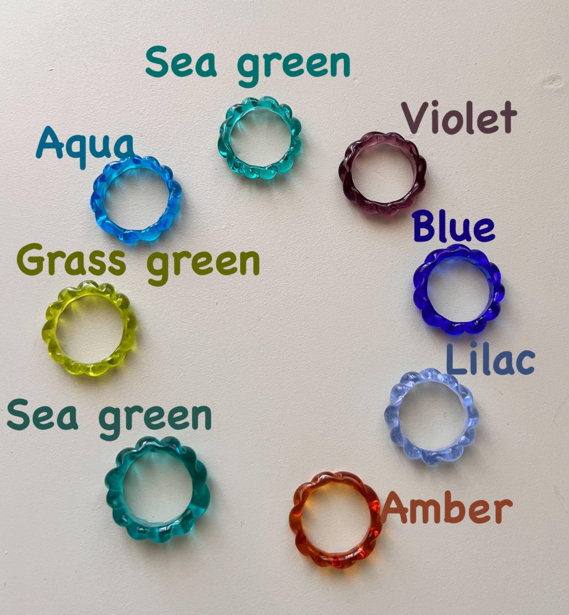 Bunter Gewellter Glasring Handgemachter Murano-Schmuck von VetroaDesign