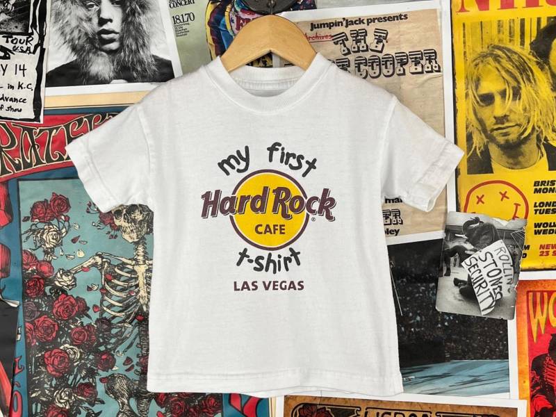 Kleinkind Kinder Y2Ks 2000Er Jahre Mein Erstes Hard Rock Cafe T-Shirt Las Vegas Souvenir Grafik Top Größe 5 Alter 4-5 Alle Baumwolle Nevada von VettedVintageWares