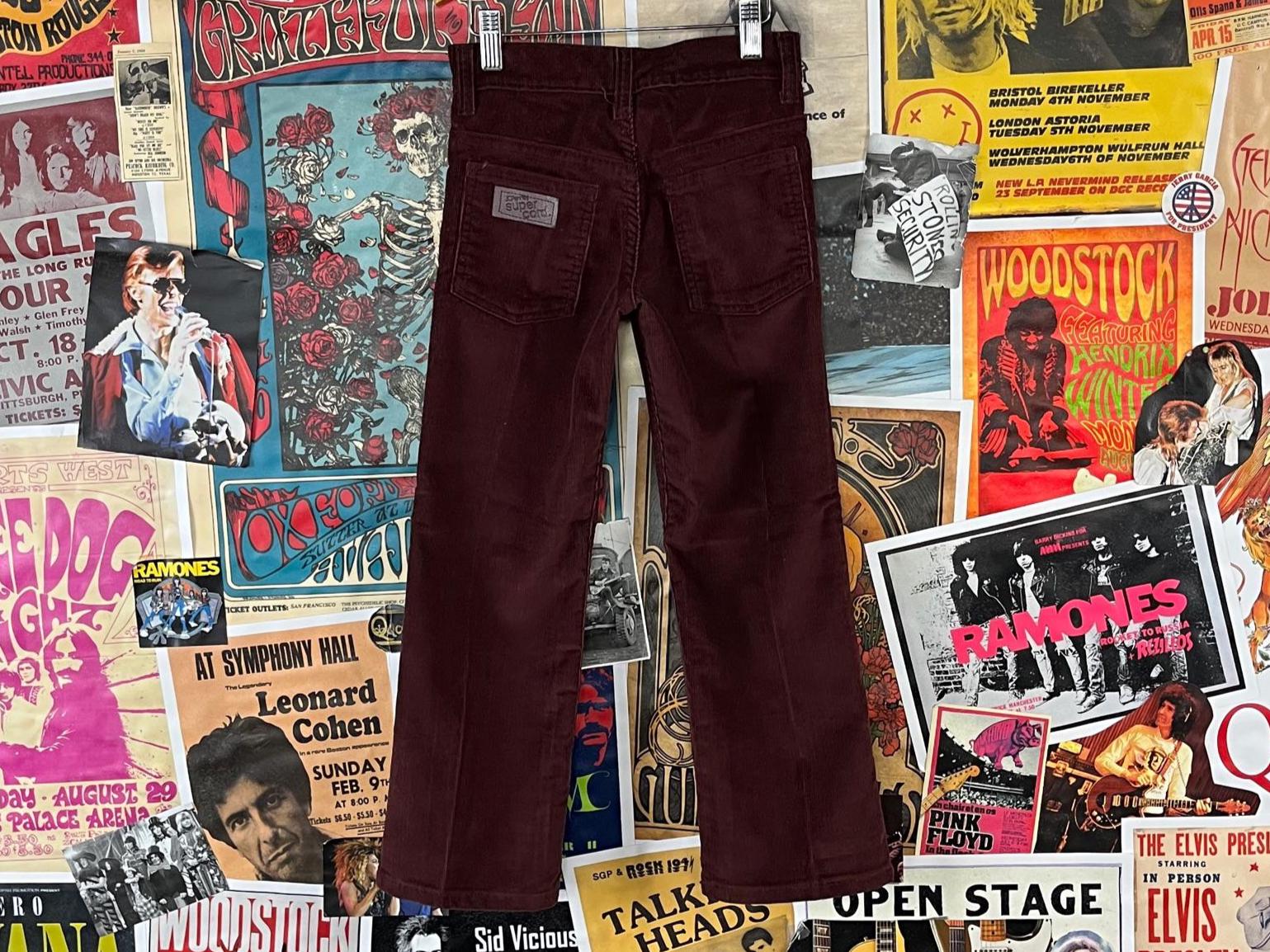 Vintage Kinder 70Er-80Er Jahre Burgund Cognac Braun Jcpenney Super Cord Bootcut Hose Größe 8 Regular Retro Jungen Mädchen Groovy Kleidung Herbst von VettedVintageWares